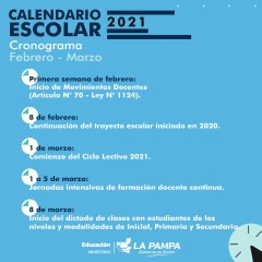 Educación da a conocer fechas sobre el Calendario Escolar 2021
